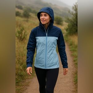 Marmot Women’s PreCip Eco Rain Jacket Tide Blue/Arctic Navy XS NWT